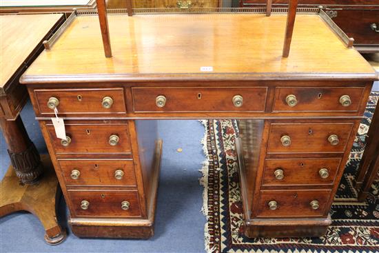 A small Victorian pedestal desk, W.100cm